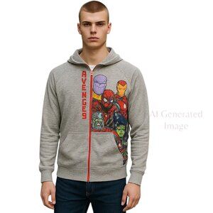 Marvel Avengers Infinity War Full Zip Hoodie Lightweight Jacket Boy Size X-Large